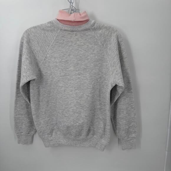 VTG 90s Snow Bunnies Sweatshirt Gray Pullover Rabbits Graphic Winter M L Cozy - Picture 2 of 6